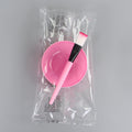 Individually packaged with words: (solid pink small bowl + pink stick facial mask brush)