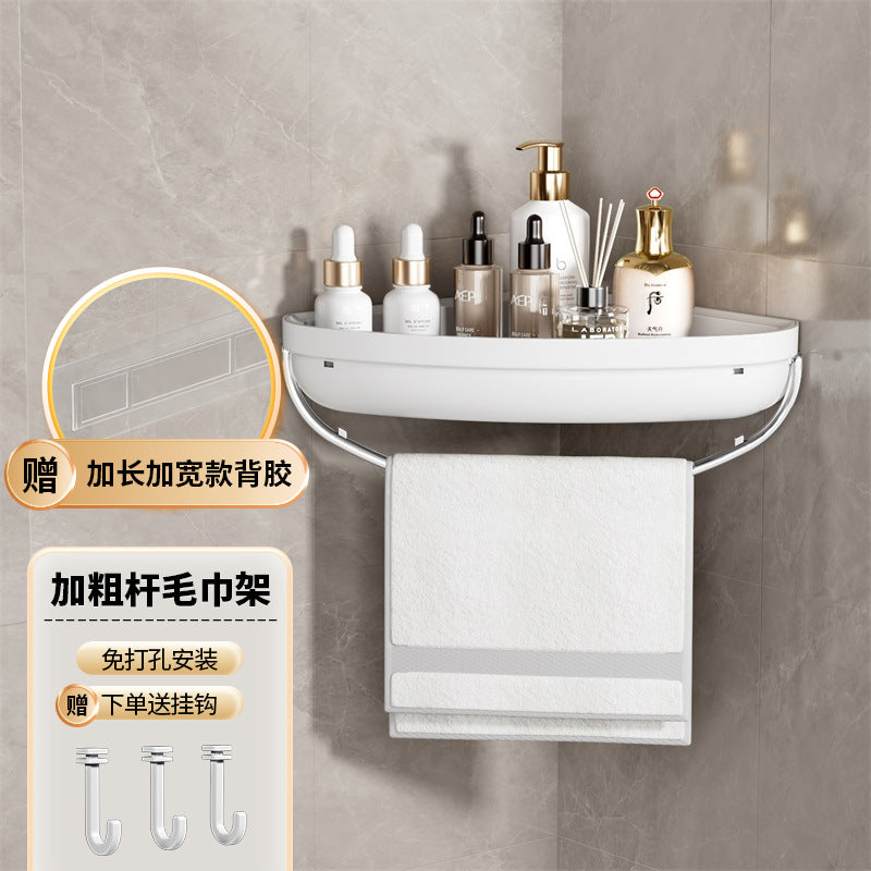 No-drill wall-mounted shelf - bathroom vanity organizer, light luxury storage for washbasin and sink