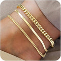 Amazon's new cuban anklet multi-layered wear fashioncasualins style stainless steel suit foot chain jewelry