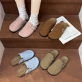 New arrivaloutwearthick sole birkenstock shoes toe toe lazy slippers women's shoes soft sole dopamine half pack shoes couple shoes
