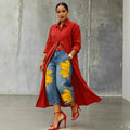 European and american style floral denim jeans - new women's streetwear fashion printed cropped pants for  cross-border e-commerce