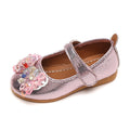Girls'  spring new bowknot soft sole princess leather shoes for mid-to-large children - wholesale magic tape closure kids' shoes (direct from manufacturer)