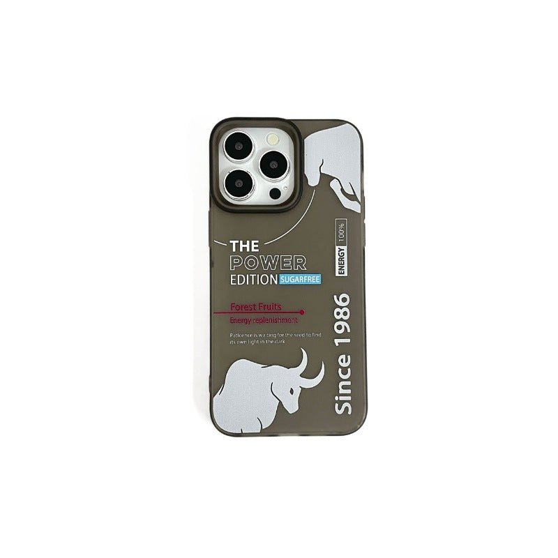 Transparent black and white cow drink suitable for apple 17promax mobile phone case high-end european and american style iphone16 protective cover