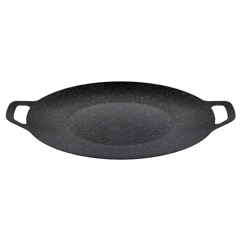 medical stone double-ear baking dish outdoor camping style portable barbecue plate korean style commercial barbecue plate wholesale