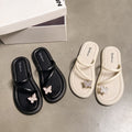 Best sellingbows toe slippers women's outwear summer retro flip flops sandals outing fashioneasiest for match one-line slippers women