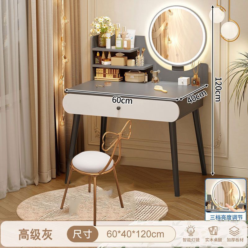 Modern minimalist vanity table - bedroom, small apartment, master bedroom - new light luxury style, trendy storage cabinet, all-in-one desk, makeup table