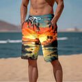 trending men's beach shorts, quick-dry swim trunks, casual sportswear, european and american new style 3d digital printing