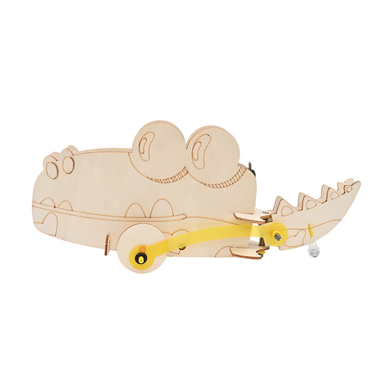 Little crocodile, bionic rocking crocodile handmade DIY splicing technology small production puzzle science small experiment material package