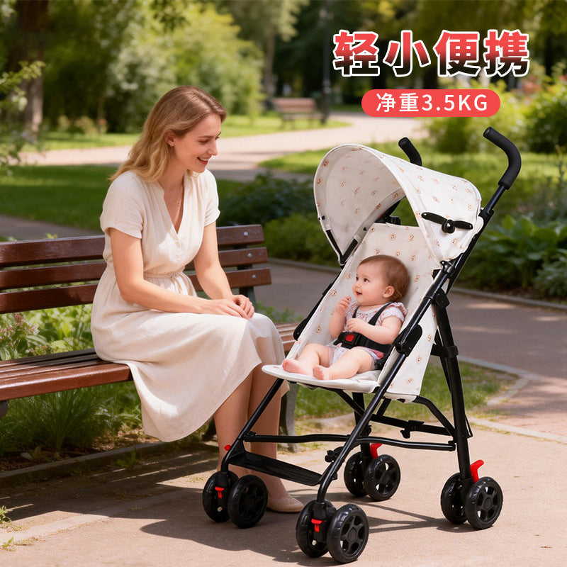 Foldable baby stroller - convertible seat, portable pram, umbrella stroller, one-click fold, travel-friendly