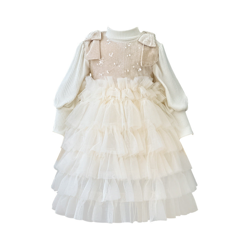 Girls' dress  autumn new collection baby formal dress lolita princess dress kids sequin tutu puffy skirt