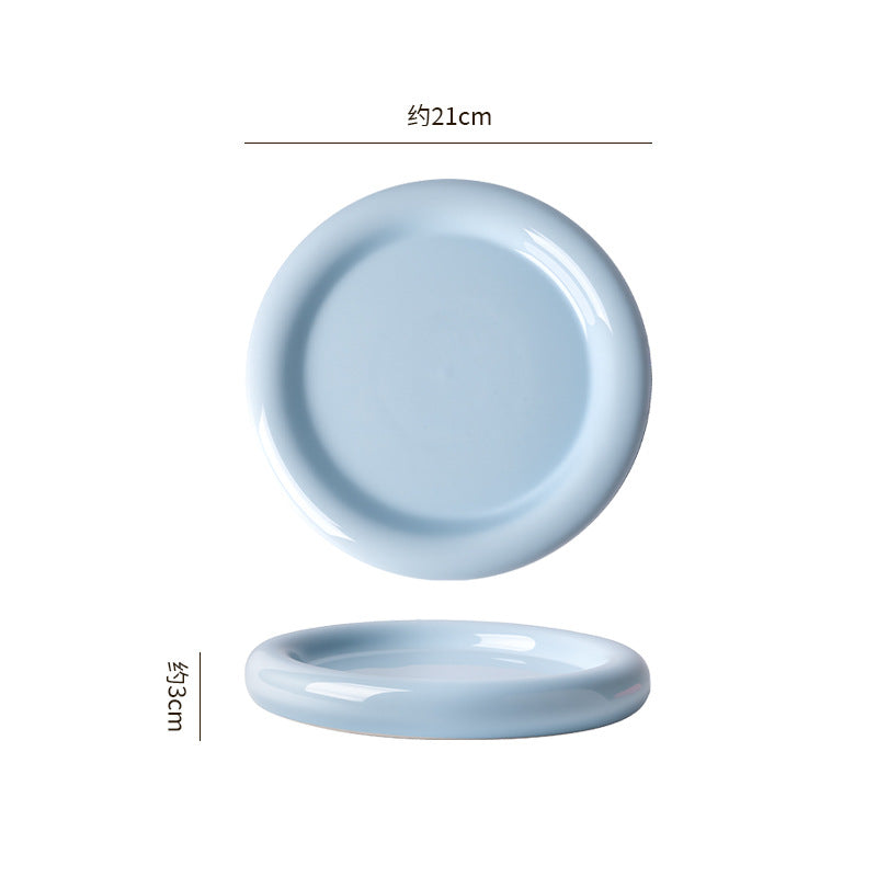 Minimalist & chic donut ceramic steak plate - high-end, aesthetic, and creative serving dish for restaurants & hotels - perfect for desserts & plating