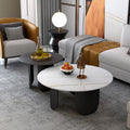 Modern minimalist designer slate coffee table small apartment for home high and low table living room iron round coffee table set