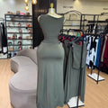 European and american cross-border women's fashion  summer new arrival: elegant asymmetrical neck slim-fit top and bodycon tie-waist midi skirt set