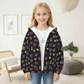Kids' hoodie jacket, cross-border hot seller: cute cartoon print fashion zip-up hoodie for girls, dropshipping available