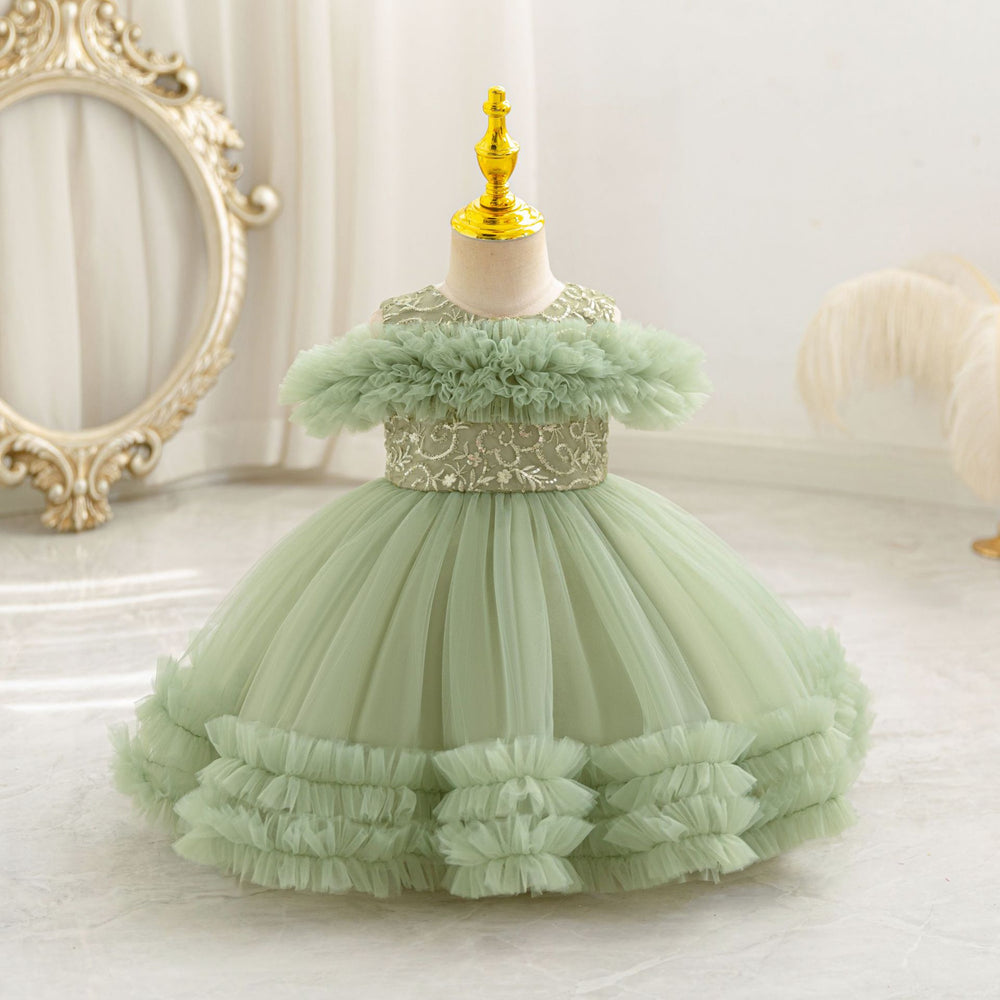 Fashionexportnew arrivalgirl princess dress stage performance baby girl birthday puff cake skirt kids dress