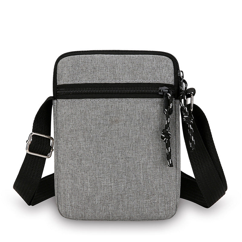 Foreign trade new light and portable shoulder bag men's casual simple mobile phone canvas bag outdoor trendy messenger bag