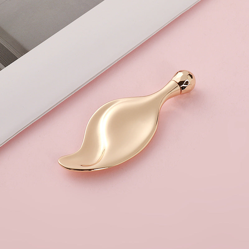 Factory direct leaf-shaped massage facial roller - metal scraping board for face, eye, and neck lifting - wholesale