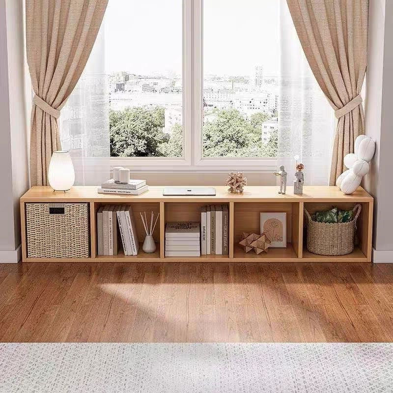 Cabinet storage cabinet bookshelf storage rack floor-standing bookcase for home storage cabinet layered rack eight-compartment cabinet low cabinet plaid cabinet