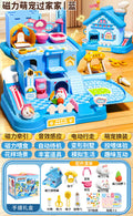 Blue-magnetic pet house [rabbit + kitten] + battery