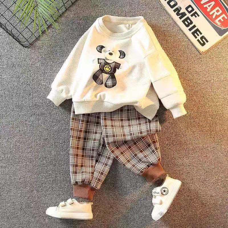 Boys' fall/winter  new collection: stylish and trendy baby outfit, cool spring tracksuit, kids' sporty two-piece set