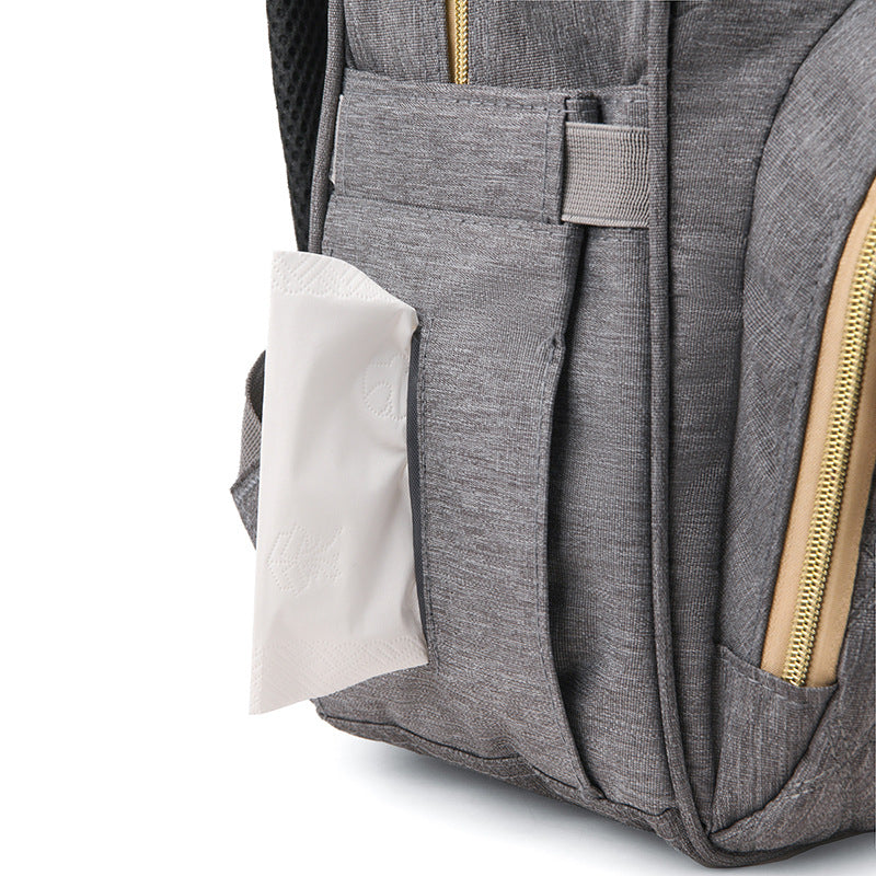 Cross-border customized large-capacity mommy bag, multi-functional mother and baby bag, thermal insulation bottle warehouse, casual outdoor backpack.