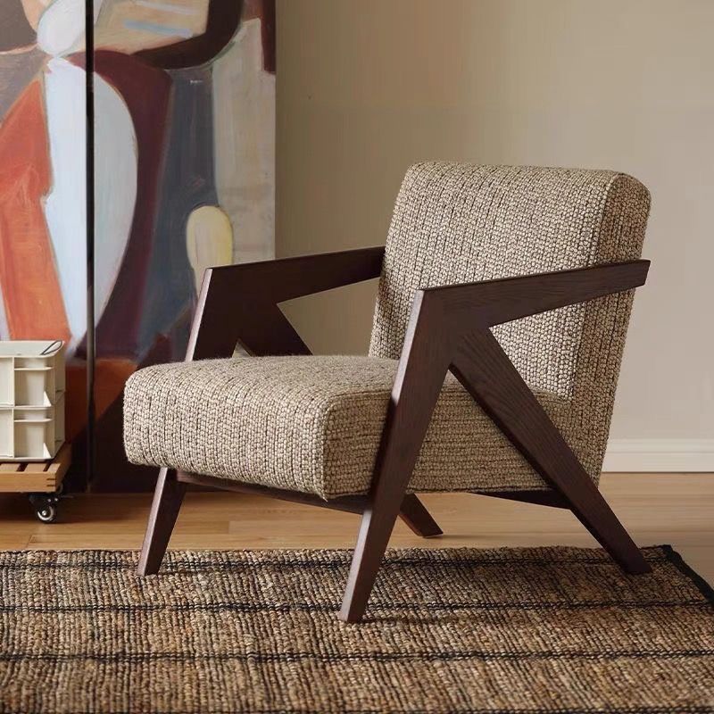 Richard nordic solid wood single sofa chair living room french cafe hotel retrob&b balcony lazy chair