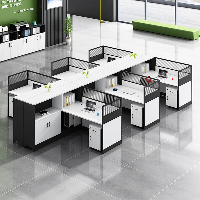 Saint li office desk - staff desk with partition, cubicle, and computer desk for finance staff