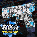 graffiti electric glock continuous water gun charging large capacity summer beach outdoor kids water gun toy