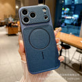 Premium feel instantly transformed: 17promax large view phone case, compatible with 17 new magnetic lychee grain leather apple 16