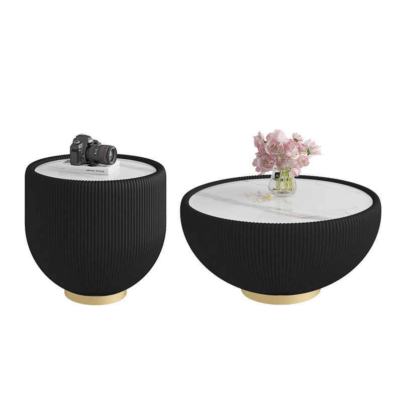 Accessible luxury modern slate coffee table extremely casual designer furniture scandinavian living room small apartment round size bowl coffee table