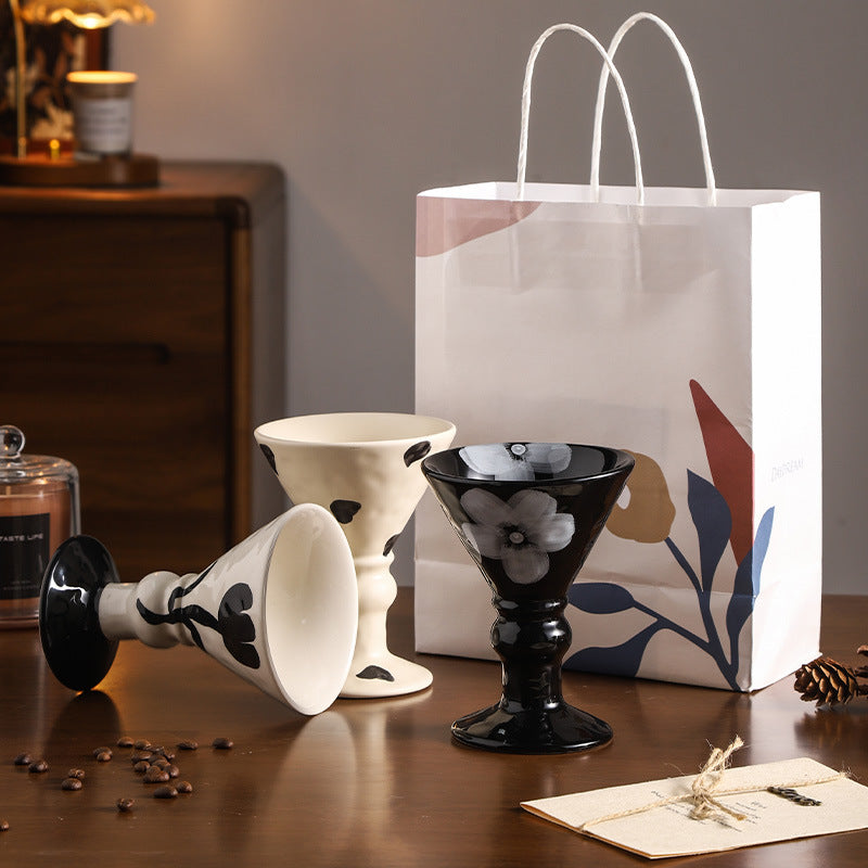 Stylish high-looking ins mug household water cup goblet ceramic milk coffee cup couple breakfast gift