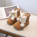 Kidsfleece-linedthickened snow boots girl autumn winterfashionkids shoes new arrivalheattech fur birkenstock cotton shoes