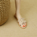 Xiaoxiangfeng rivet slippers for women outwear2025 summer new arrivalflatsfashion beautiful seaside beach sandals flip-flops