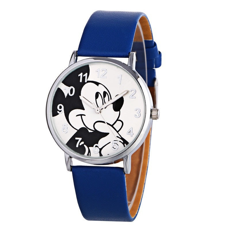 Wish cross-border wholesale cute mouse cartoon kids' watch, mouse pu leather strap fashion quartz watch, dropshipping available for women