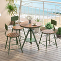 Outdoor casual dining set - waterproof & sun-resistant table and chairs - two chairs included - balcony adjustable round table