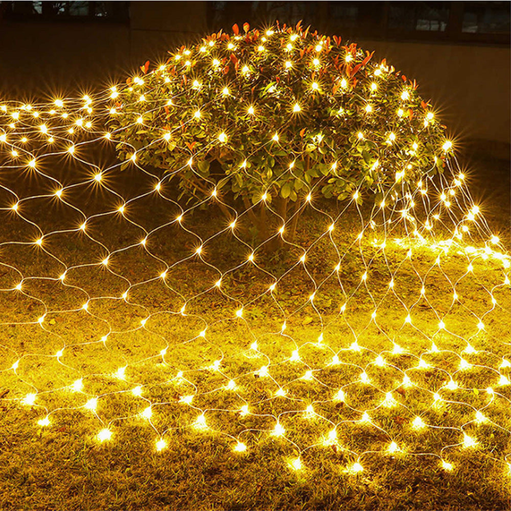 Cross-border LED fishing net light string Outdoor waterproof landscape lighting Wedding arrangement Solar led fishing net light string
