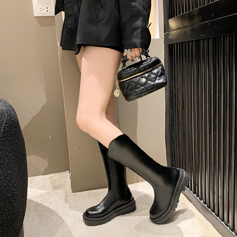 Petites boots for women 2024 new arrivalfall and winter knight boots fleece-linedslimming look boots for women easiest for match k-style trendy