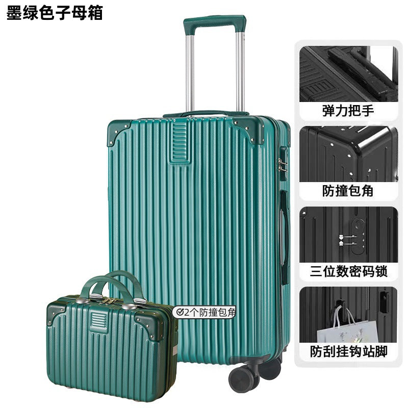 Retro large-capacity men's and women's suitcases 20-inch password case universal wheel suitcase strong trolley case boarding case