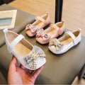 Girls' princess shoes: new autumn  collection - soft leather ballet flats with bow detail, stylish moccasins for toddlers and big kids