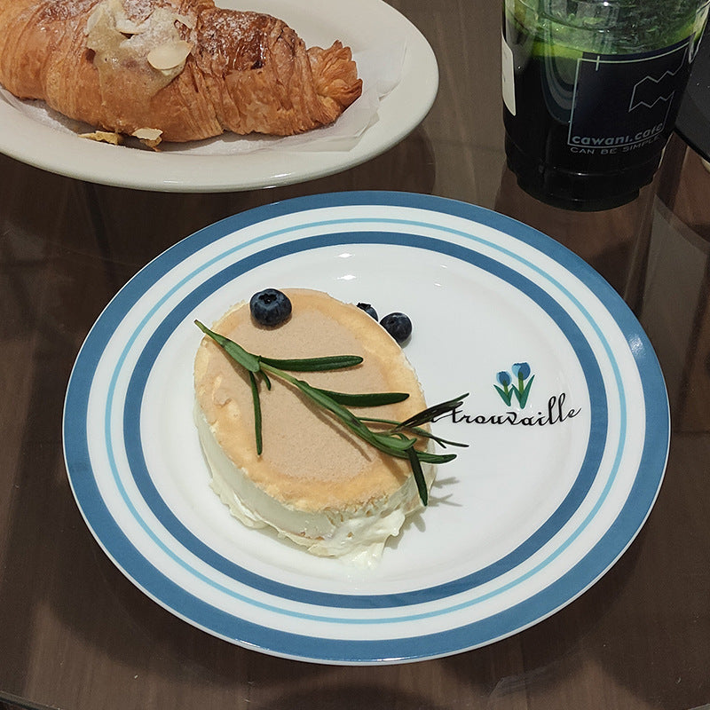 Minimalist nordic style 8inch western dinner plate ceramic tableware - high-value creative home artistic serving dish