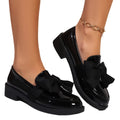 British style leather loafers - new spring/autumn  collection - versatile flat women's shoes with bow detail - slip-on loafers