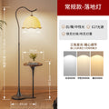 American retro double pillar floor lamp - creative study, living room, sofa side, walnut coffee table with storage shelf floor lamp