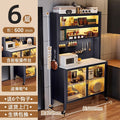 Gray 6-tier [length 60cm, height 176cm] heavy-duty rock slab shelves - no casters + height upgrade