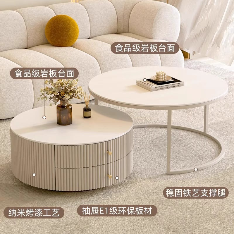 A slate coffee table living room for homecasual modern small apartment cream style accessible luxury round coffee table table combination