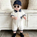 Summernew arrivalk-style baby style polo collar short-sleeved khaki baby boy outwear romper super cute one-piece