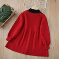 new year's & christmas girls' knit sweater dress - sweet & chic bow detail