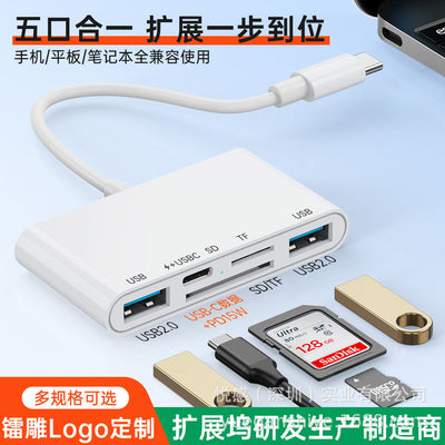 type-c otg multi-function adapter: phone adapter, pd fast charging converter, and card reader all-in-one