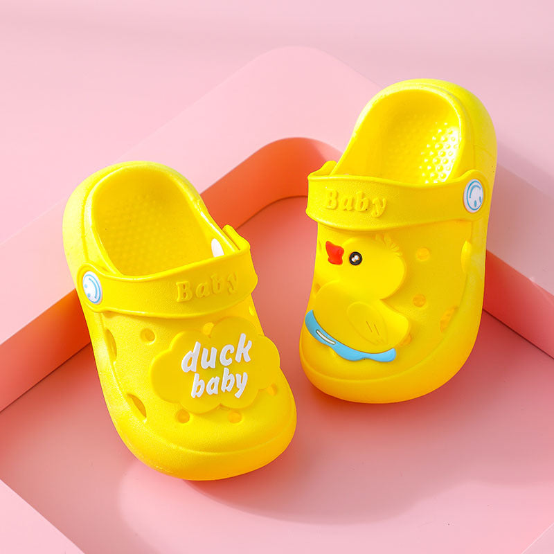 Kids slippers summer boys indoor non-slipfor home cartoon baby girl soft bottom toddler baotou sandals crocs shoes