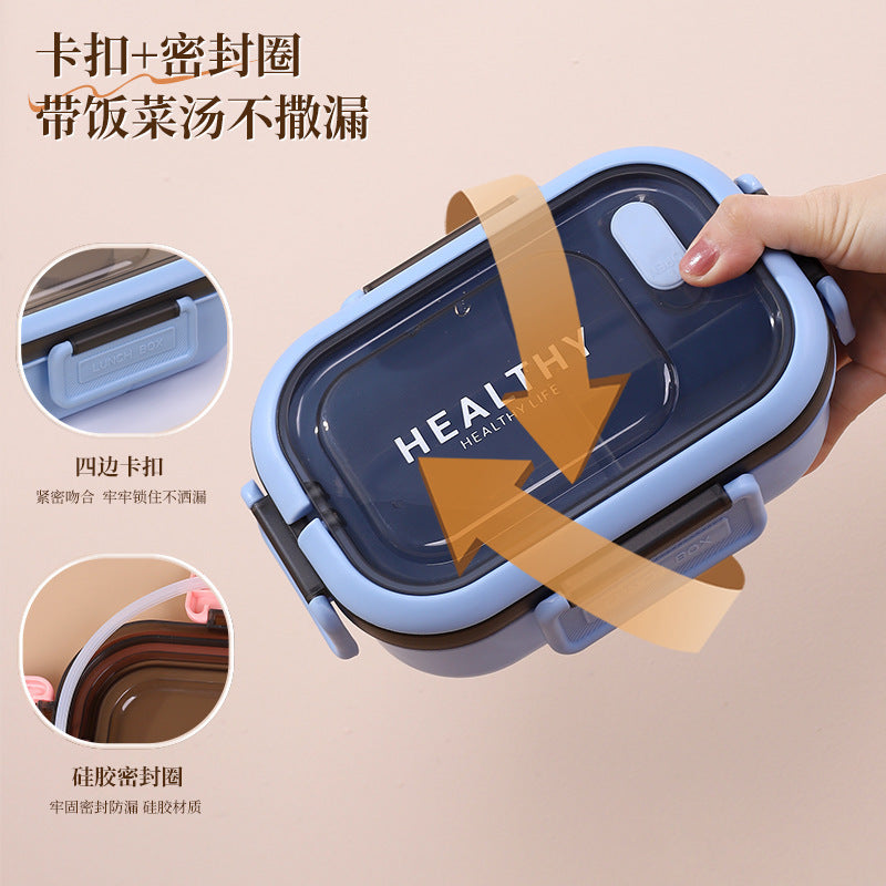 Cross-border microwave oven heating bento box convenient lunch box student lunch box fruit food grade grid fresh-keeping box