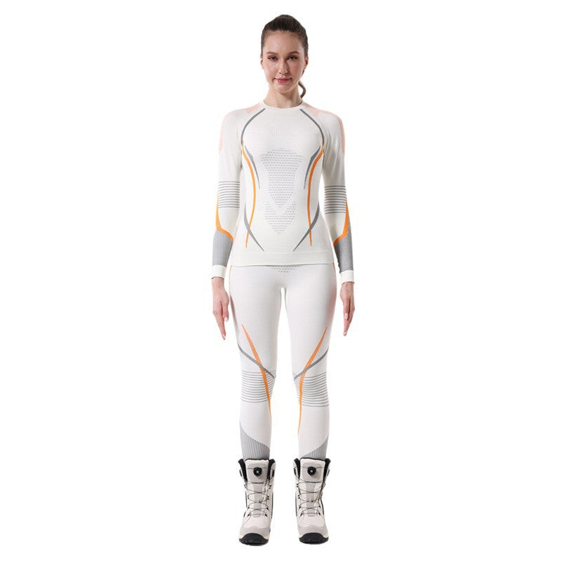 Outdoor autumn and winter quick-drying ski clothing underwear set women's sports tight-fitting moisture-wicking compression warm primer